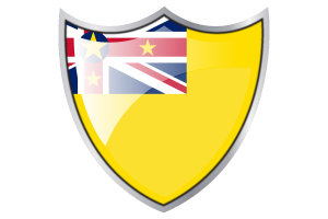 Shield with Flag of Niue flag