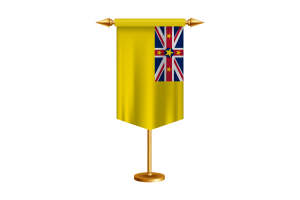 Niue Flag Illustration with Stand flag