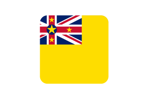Niue Flag Square Rounded Shape flag