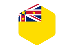 Niue Flag Rounded Hexagon Shape flag