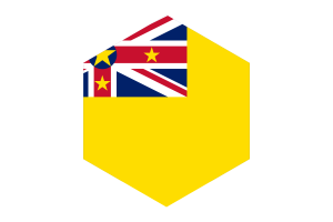 Niue Flag Hexagon Shape flag
