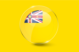 Niue Flag Glossy Round Button flag
