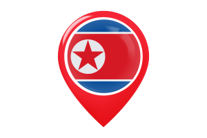 North Korea Flag Map Pin Icon flag