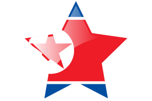 North Korea Flag Star Icon flag