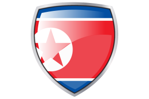 North Korea Flag Couche Heraldic Shield flag