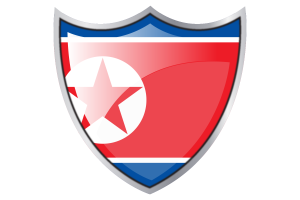 Shield with Flag of North Korea flag