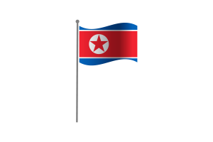 Waving Flag of North Korea flag