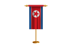 North Korea Ceremonial Flag Vector Free flag
