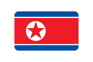 North Korea Flag Triangle Rounded Shape flag