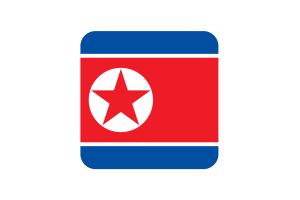 North Korea Flag Square Rounded Shape flag