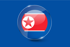 North Korea Flag Glossy Round Button flag