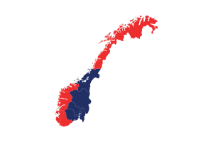 Norway Map with Flag flag