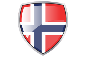 Norway Flag Couche Heraldic Shield flag
