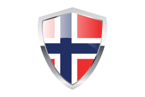 Norway Flag with Pointed Triangular Shield flag