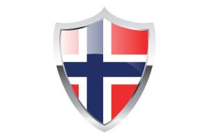 Norway Flag with Medieval Heater Shield flag