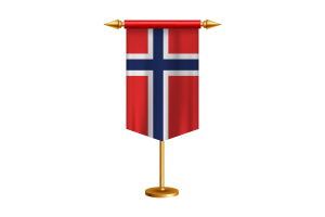 Norway Flag Illustration with Stand flag
