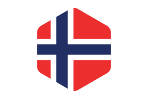Norway Flag Rounded Hexagon Shape flag