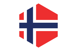 Norway Flag Hexagon Shape flag