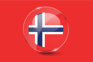 Norway Flag Glossy Round Button flag