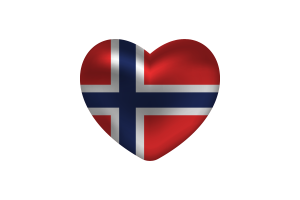 Love of Norway Heart Shape flag