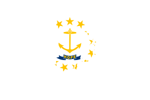 Rhode Island Map with Flag flag