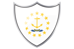 Shield with Flag of Rhode Island flag