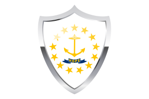 Rhode Island Flag with Medieval Heater Shield flag
