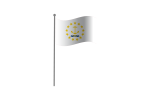 Waving Flag of Rhode Island flag