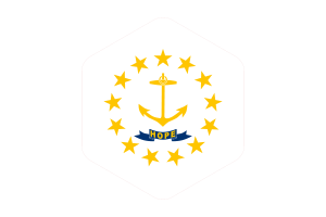 Rhode Island Flag Rounded Hexagon Shape flag