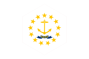 Rhode Island Flag Hexagon Shape flag