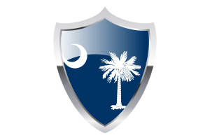 South Carolina Flag with Medieval Heater Shield flag