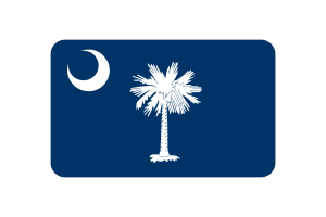 South Carolina Flag Triangle Rounded Shape flag