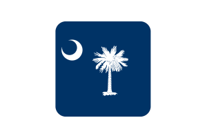 South Carolina Flag Square Rounded Shape flag