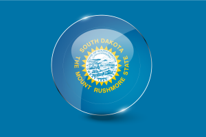 South Dakota Flag Glossy Round Button flag