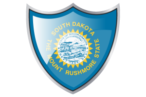Shield with Flag of South Dakota flag