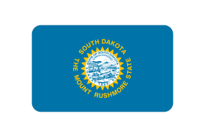 South Dakota Flag Triangle Rounded Shape flag