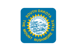 South Dakota Flag Square Rounded Shape flag