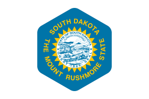 South Dakota Flag Rounded Hexagon Shape flag
