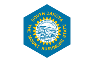 South Dakota Flag Hexagon Shape flag