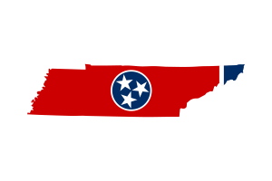 Tennessee Map with Flag flag