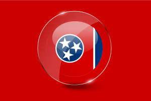 Tennessee Flag Glossy Round Button flag