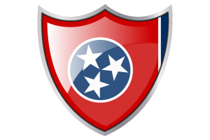 Shield with Flag of Tennessee flag