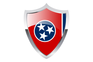 Tennessee Flag with Medieval Heater Shield flag