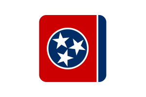 Tennessee Flag Square Rounded Shape flag