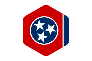Tennessee Flag Rounded Hexagon Shape flag