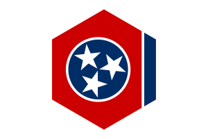 Tennessee Flag Hexagon Shape flag