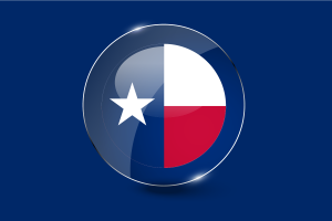 texas Flag Glossy Round Button flag