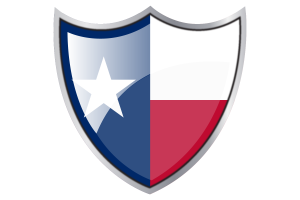 Shield with Flag of texas flag