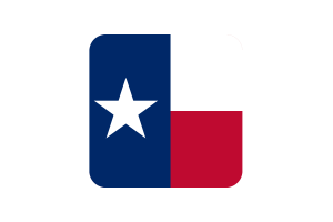 texas Flag Square Rounded Shape flag