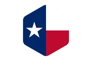 texas Flag Rounded Hexagon Shape flag